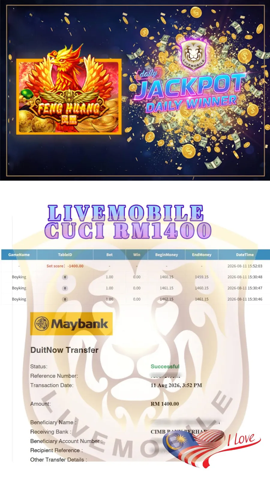 Rekod pelanggan Livemobile Feng Huang bernilai RM1,400